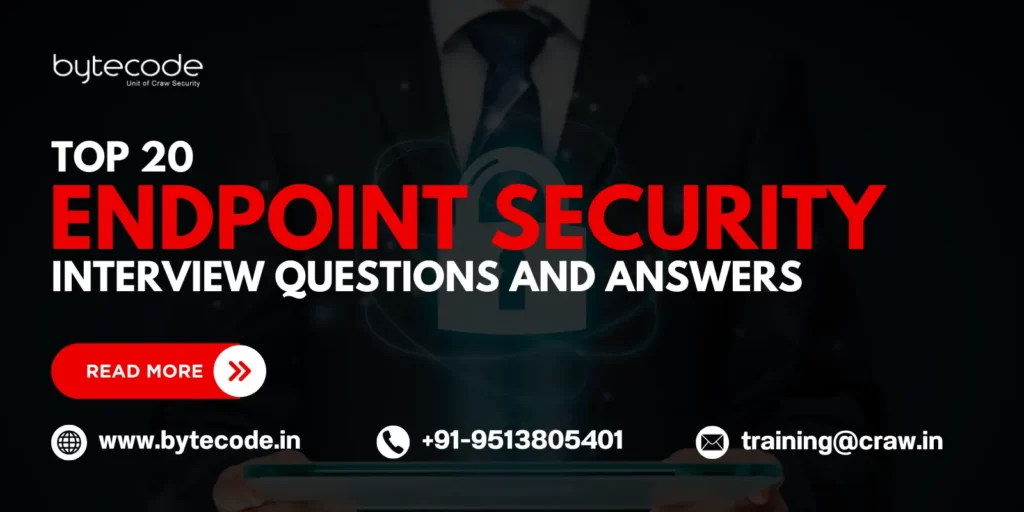 This image features Top 20 Endpoint Security Interview Questions and Answers